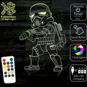 STORM TROOPER STAR WARS 3D LED Night Light 7 Colours + Remote Control - Kustombox