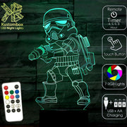 STORM TROOPER STAR WARS 3D LED Night Light 7 Colours + Remote Control - Kustombox