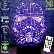 Storm Trooper Star Wars Wire Mask Helmet - LED Night Light 7 Colours + Remote Control - Kustombox