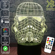 Storm Trooper Star Wars Wire Mask Helmet - LED Night Light 7 Colours + Remote Control - Kustombox
