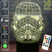 Storm Trooper Star Wars Wire Mask Helmet - LED Night Light 7 Colours + Remote Control - Kustombox