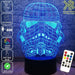 Storm Trooper Star Wars Wire Mask Helmet - LED Night Light 7 Colours + Remote Control - Kustombox