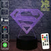 Superman Logo 3D LED Night Light 7 Colours + Remote Control - KustomboxNight Lights & Ambient LightingKustomboxStandard Size