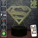 Superman Logo 3D LED Night Light 7 Colours + Remote Control - KustomboxNight Lights & Ambient LightingKustomboxStandard Size
