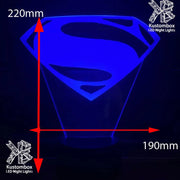 SUPERMAN LOGO DC COMICS 3D LED Night Light 7 Colours + Remote Control - Kustombox dc comics
