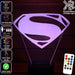 SUPERMAN LOGO DC COMICS 3D LED Night Light 7 Colours + Remote Control - Kustombox dc comics