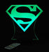 Superman Logo Personalised Name - 3D LED Night Light 7 Colours + Remote Control - Kustombox dc comics