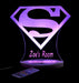 Superman Logo Personalised Name - 3D LED Night Light 7 Colours + Remote Control - Kustombox dc comics