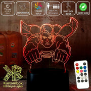 Superman Man of Steel Dc 3D LED Night Light 7 Colours + Remote Control - Kustombox dc comics