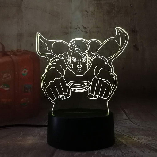 Superman Man of Steel Dc 3D LED Night Light 7 Colours + Remote Control - Kustombox dc comics