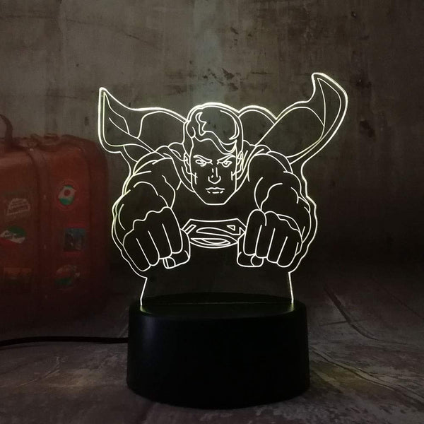 Superman Man of Steel Dc 3D LED Night Light 7 Colours + Remote Control - Kustombox dc comics