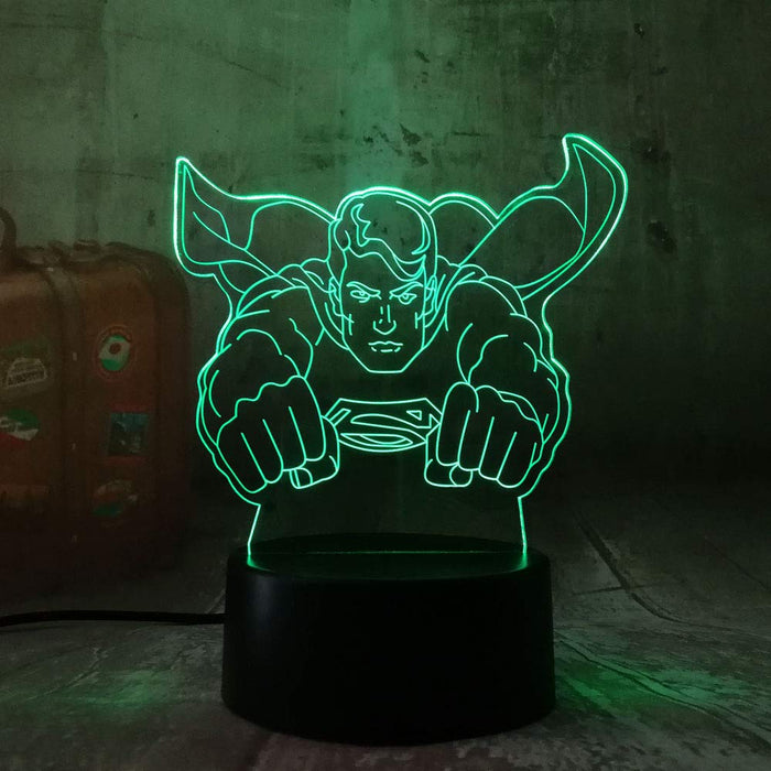Superman Man of Steel Dc 3D LED Night Light 7 Colours + Remote Control - Kustombox dc comics