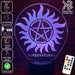 Supernatural Logo Personalised Name 3D LED Night Light 7 Colours + Remote Control - Kustombox