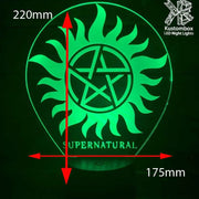 Supernatural Logo Personalised Name 3D LED Night Light 7 Colours + Remote Control - Kustombox