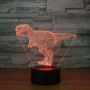 T REX Dinosaur Jurrasic Wire 3D - LED Night Light 7 Colours + Remote Control - Kustombox