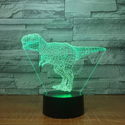 T REX Dinosaur Jurrasic Wire 3D - LED Night Light 7 Colours + Remote Control - Kustombox