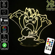 Tazzie Devil Looney Tunes Tongue Out - 3D LED Night Light 7 Colours + Remote Control - Kustombox