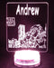 Teen Titans Personalised Name 3D LED Night Light 7 Colours + Remote Control - Kustombox