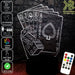 Texas Holden Poker & Dice card game 3D - LED Night Light 7 Colours + Remote Control - Kustombox