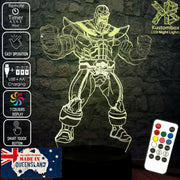 Thanos Avengers - 3D LED Night Light 7 Colours + Remote Control - Kustombox