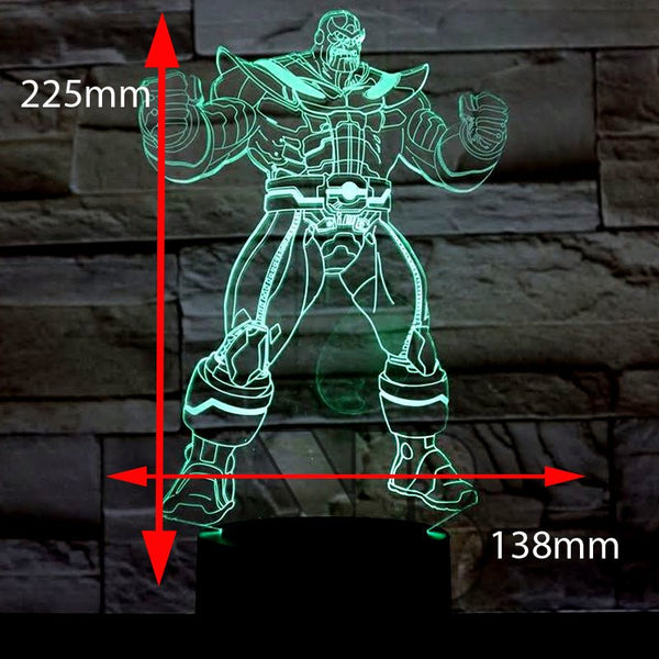 Thanos Avengers - 3D LED Night Light 7 Colours + Remote Control - Kustombox