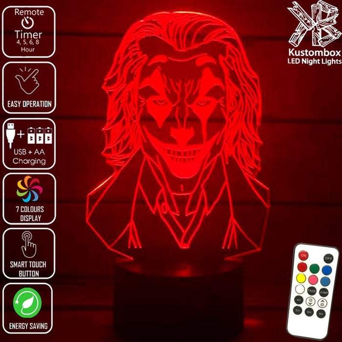 The Joker Batman - LED Night Light 7 Colours + Remote Control - Kustombox