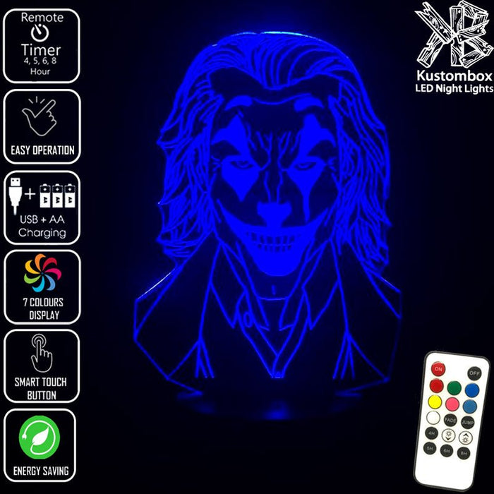 The Joker Batman - LED Night Light 7 Colours + Remote Control - Kustombox