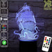 The Kraken Ship Giant Squid 3D LED Night Light 7 Colours + Remote Control - Kustombox