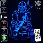 The Mandalorian Beskar Suit Statue - LED Night Light 7 Colours + Remote Control - Kustombox star wars