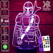 The Mandalorian Beskar Suit Statue - LED Night Light 7 Colours + Remote Control - Kustombox star wars