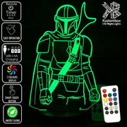 The Mandalorian Beskar Suit Statue - LED Night Light 7 Colours + Remote Control - Kustombox star wars