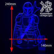 The Mandalorian Beskar Suit Statue - LED Night Light 7 Colours + Remote Control - Kustombox star wars