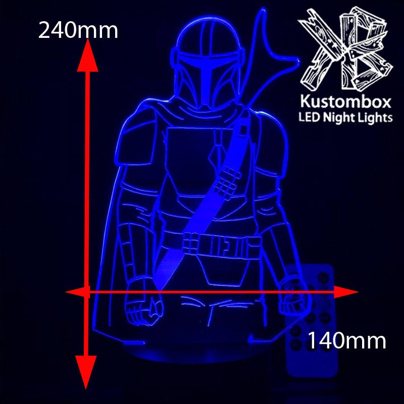 The Mandalorian Beskar Suit Statue - LED Night Light 7 Colours + Remote Control - Kustombox star wars