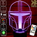 The Mandalorian beskar'gam Helmet - LED Night Light 7 Colours + Remote Control - Kustombox star wars