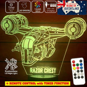 The Mandalorian Razor Crest - LED Night Light 7 Colours + Remote Control - Kustombox star wars