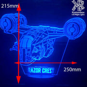 The Mandalorian Razor Crest - LED Night Light 7 Colours + Remote Control - Kustombox star wars