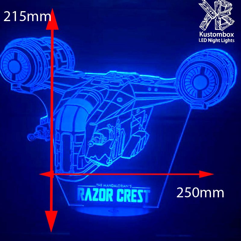 The Mandalorian Razor Crest - LED Night Light 7 Colours + Remote Control - Kustombox star wars