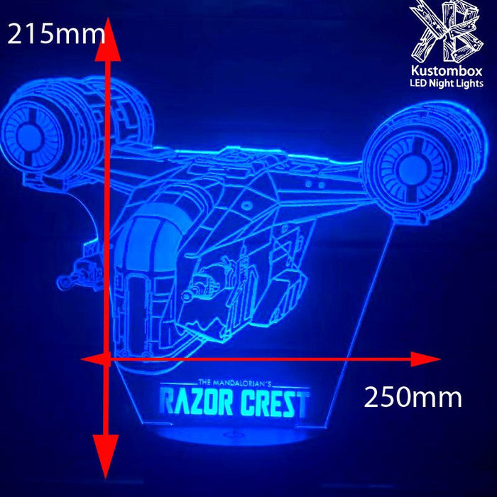 The Mandalorian Razor Crest - LED Night Light 7 Colours + Remote Control - Kustombox star wars