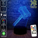 Thor Hammer Ragnarok the Avengers - 3D LED Night Light 7 Colours + Remote Control - Kustombox