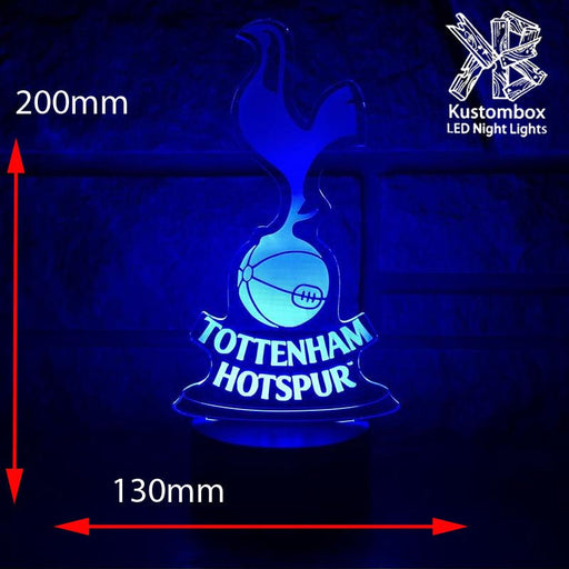 TOTTENHAM SPURS Football Club LED Night Light 7 Colours + Remote Control - Kustombox EFC SOCCER