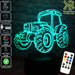 Tractor Funky Farm Machine 3D - LED Night Light 7 Colours + Remote Control - Kustombox