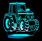Tractor Personalised Name - 3D LED Night Light 7 Colours + Remote Control - Kustombox