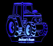 Tractor Personalised Name - 3D LED Night Light 7 Colours + Remote Control - Kustombox