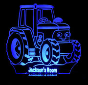 Tractor Personalised Name - 3D LED Night Light 7 Colours + Remote Control - Kustombox