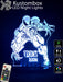 Venom Personalised Name - 3D LED Night Light 7 Colours + Remote Control - Kustombox