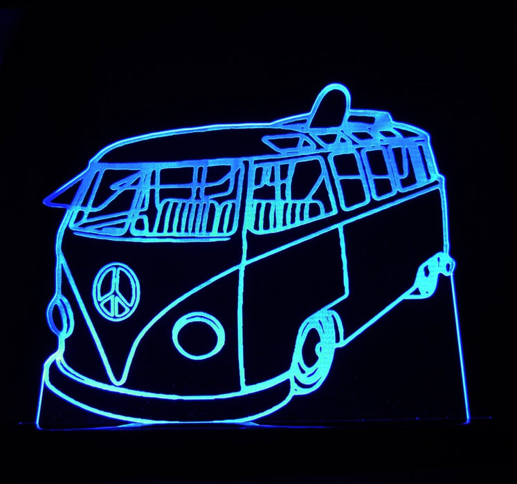 VW Kombi 60's Classic volkswagon LED Night Light 7 Colours + Remote Control - Kustombox