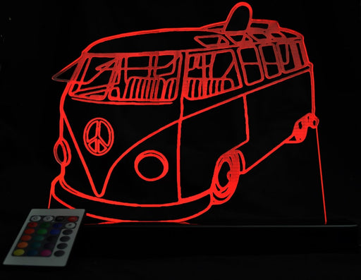 VW Kombi 60's Classic volkswagon LED Night Light 7 Colours + Remote Control - Kustombox