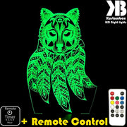 Wolf Dream Catcher - 3D LED Night Light 7 Colours + Remote Control - Kustombox