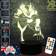 Wolverine X MEN - 3D LED Night Light 7 Colours + Remote Control - Kustombox marvel