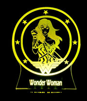 Wonder Woman Personalised Name - 3D LED Night Light 7 Colours + Remote Control - Kustombox dc comics